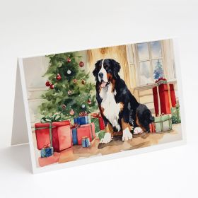 Bernese Mountain Dog Christmas Greeting Cards Pack of 8 Blank Cards with Envelopes Whimsical A7 Size 5x7 Blank Note Cards