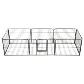 Dog Playpen 8 Panels Steel 31.5"x23.6" Black