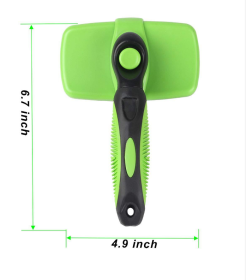 Dog Self Cleaning Slicker Brush (Color: Green)