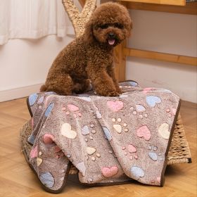 Prt Soft Brown Heart Claw Print Pet Rug For Dog S 23in*16in M 30in*20in L 41in*30in (Color: Brown - Polyester, size: L)